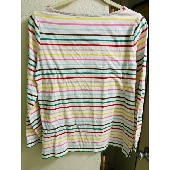 Boden Rainbow Striped Long Sleeve Top US Size 10 EUC - Picture 2 of 3